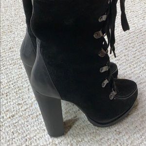 Charles David black suede and leather boot 6.5